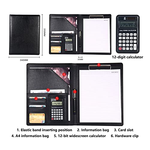 Porte documents A4 en cuir rose avec bloc-notes rechargeable 25 pages - 5