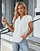 Blooming Jelly Women's Dressy Casual Tops Business Work Blouses White Button Down Shirts 2026 Summer Cute Short Sleeve V Neck Outfit (White,Large)