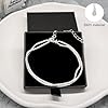 Aikeis Bracelet de cheville en argent S925 pour femme - Étanche - Double couche - Cadeau - Bracelet de cheville tendance pour femme (argent), Mittelgroße, Argent, Topaze, opale #3