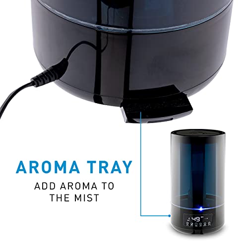 Grundig luchtbevochtiger en geurverspreider 4,3L - Diffuser voor etherische oliën - luchtbevochtiger met hygrometer en timer - kamers van 15 tot 35 m2 - met nachtlampje - zwart - Afbeelding 6
