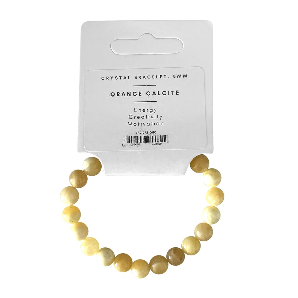 VIE Crystal Bracelet, 8mm, Orange Calcite