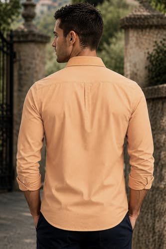 Image of Louis Philippe Men's Cotton Slim Fit Textured Fabric Soft Handfeel Full Sleeve Casual Shirt