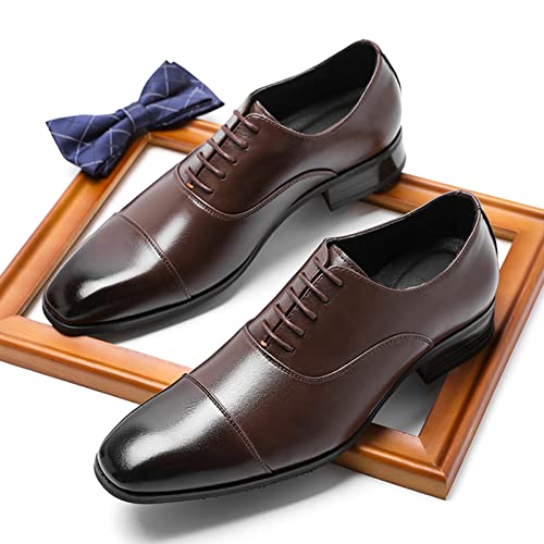 Men's Formal Business Dress Shoes Handsome Oxfords Cap Toe Microfiber Leather Wedding Shoes4