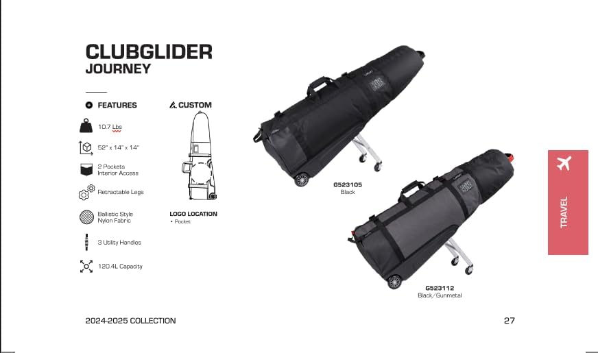 Sun Mountain ClubGlider Journey Golf Travel Bag - 4-Wheel Rolling System, Extendable & Retractable Legs for Easy Transport, Effortless Travel & Maneuverability - Image 6
