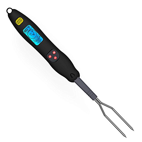 beyetori Meat Digital Real-Time Reading Cooked Large Kitchen Food BBQ Thermometer Can Be Used for Roast Beef and Chicken Boiled Milk, Standard, Black