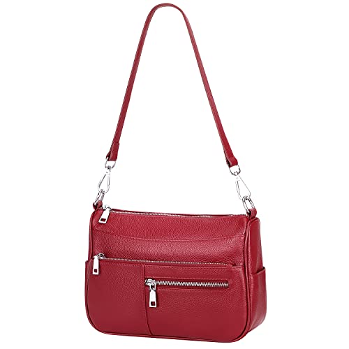 Image of Over Earth Genuine Leather Shoulder Bag Small Crossbody Handbags for Women Ladies Purse