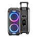 Produktbild Fontastic Party-Lautsprecher Zeal - Bluetooth Lautsprecher mit USB-Wiedergabe, AUX und MicroSD - Karaoke Box mit Mikrofon und LED Leuchteffekten - tragbare Soundsystem - Schwarz