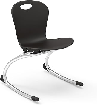 Virco ZROCK15 ZUMA Rocking Chair 15" Seat Height Set of 4 - Black | For 1st to 4th Grade, Flexible Seating, Promotes Focus, Ideal for Classrooms and Libraries, No Assembly Required