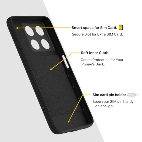 Image of Pikkme Back Cover for Motorola Moto G37 5G Camera Protection 3D Hexa Cube Design Silicone Protective Bumper Case (Black)