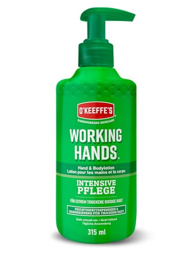 O'Keeffe's Working Hands Hand & Body Lotion, 315 ml ? Spendet Feuchtigkeit, regeneriert und pflegt trockene, rissige Haut | Zieht schnell ein, fettet nicht und ist für für 15,87 EUR bei amazon.de Bild: O'Keeffe's Working Hands Hand & Body Lotion, 315 ml ? Spendet Feuchtigkeit, regeneriert und pflegt trockene, rissige Haut | Zieht schnell ein, fettet nicht und ist für für 15,87 EUR bei amazon.de