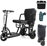 Neue Upgrade Folding Mobility Scoters, 20 KM Scooter Mobilität für Erwachsene Gewicht nur 22 kg, 3 Wheeled Lightweight Travel Mobility Scooters, Portable Power Scooters for Seniors