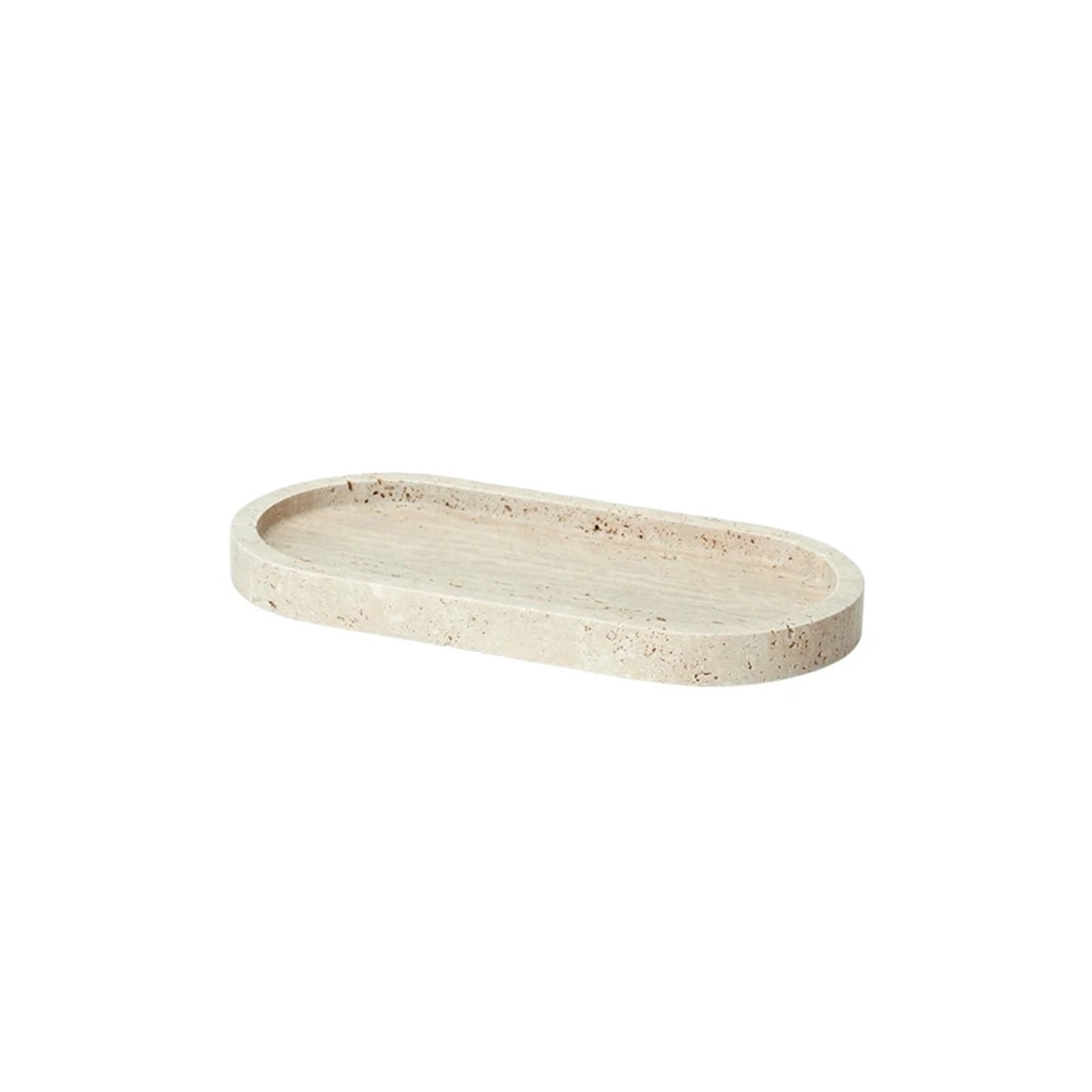 Bathroom Stone Tray Travertine Tray for Bathroom Vanity Dresser Kitchen Sink Marble Countertop Organizer for Soap Dispenser Scented Candle Perfume(25x12x2cm)