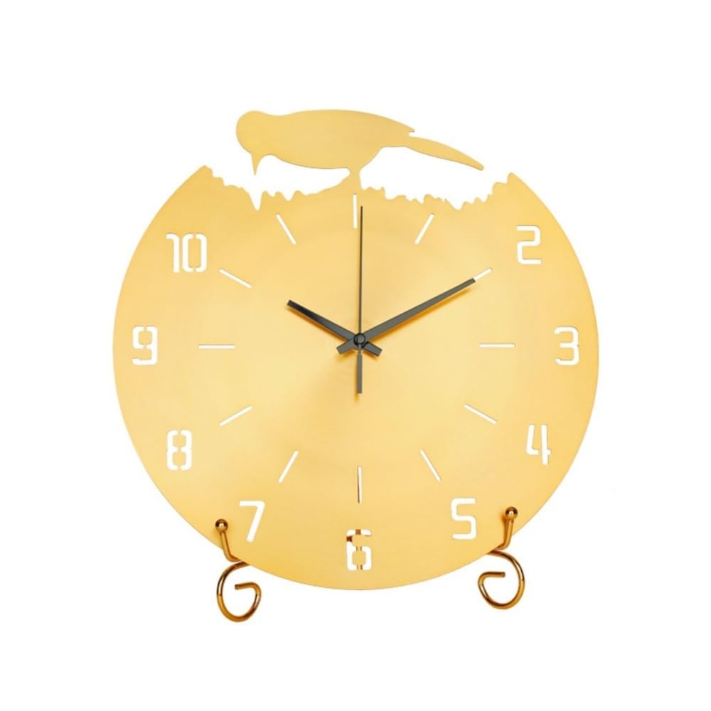 shangguanyun456 Vintage table clock Round Desk Clock Silent Shelf Table Clocks All Brass Simple Fashion Desktop Living Room Home Art Decoration