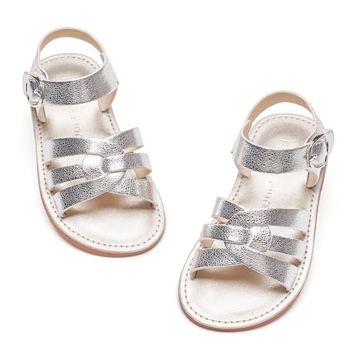 Image of Felix & Flora Toddler Girl Sandals - Little Girl Easter Dress Shoes Lightweight Open Toe Beach Holiday Flats
