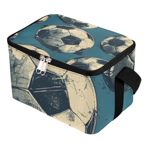 GzLeyigou Lunch Bags for Women Men 9 Cans,Soccer Sport Hot & Cold Food Delivery Bag Insulated Grocery Bag Insulated Lunch Box Football Cooler Bag for Office Work Picnic Beach