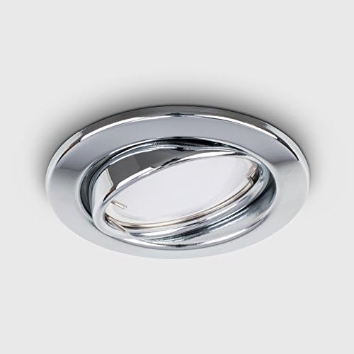MiniSun GU10 Polished Chrome Tiltable Steel Ceiling Recessed Spotlight Downlight