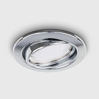 MiniSun GU10 Polished Chrome Tiltable Steel Ceiling Recessed Spotlight Downlight