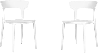 LIBEROSHOPPING.eu - LA TUA CASA IN UN CLIK Sillas de cocina apilables de polipropileno moderno para cocina, sala de estar, jardín, para uso interior exterior LIAM (blanco 2 piezas)