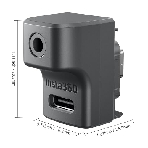 Image of CYNOVA Insta 360 Ace Pro 2 Microphone Adapter for insta360 Ace Pro 2, External Type-C Microphones and 3.5mm Audio Ports Compatible with insta360 Pro 2 / insta360 Ace Pro