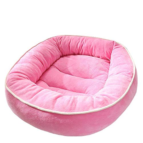 Square Thermal Insulation, Winter cat and Dog Kennel, pet Supplies, Crystal Velvet pet Kennel, cat and Dog mat (Pink)