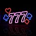 777 Casino Neon Signs for Wall Decor Pink LED Light Sign for Poker Room Decor Light Up Sign for Birthday Party Decoration USB Powered