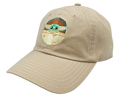 Product Image of the Star Wars The Mandalorian The Child Dad Hat Adjustable OSFM Cap Khaki