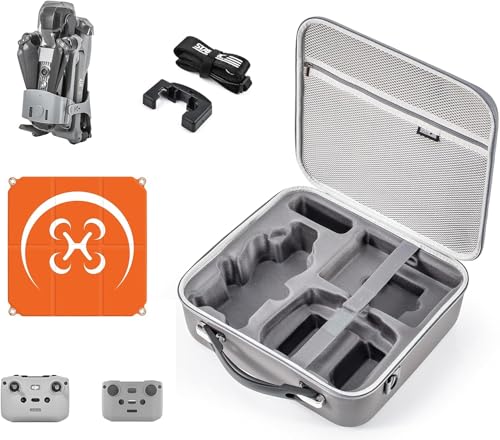 5 In 1 Drone Accessories Set for DJI Air 3S (RC-N3) / DJI Air 3S Fly More Combo (RC-N3), Include Case, Propeller Holder, Lanyard Neck Strap, Silicone Sleeve Protective Cover Case, Drone Landing Pad