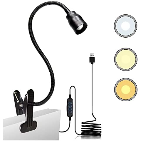 YMCRLUX Zoombare LED-Leselampe Klemmleuchte, Dimmbare Klemmlampe für Bett, Schwanenhals Lampe Cover