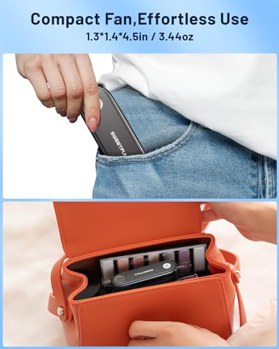 SWEETFULL Mini Ventilador Portátil Portátil com Tela de Led, Ventilador Portátil Recarregável USB Do