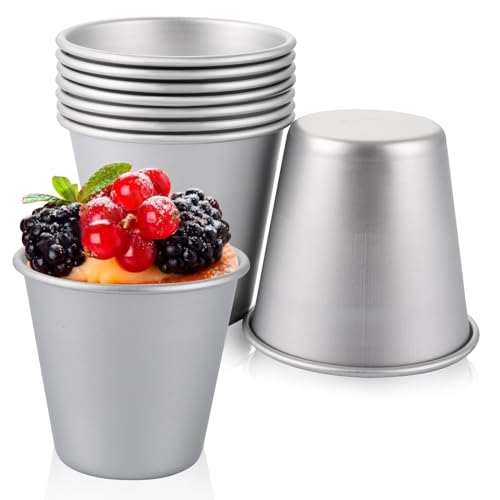 VIDETOL 20 Pcs Dariole Moulds, Mini Pudding Moulds, Non-Stick Aluminium Pudding Basins Puddings Mould for Desserts, Puddings and Muffin