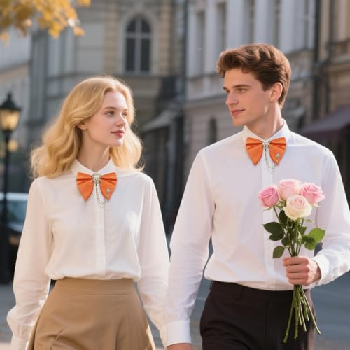 Image of Oversized Bow Ties for Men, Adjustable Bow Tie Pre-tied Bowties Pearl Decoration Bowtie for Tuxedo Wedding Party Prom