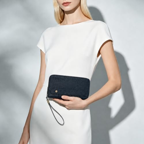 Image of GAEKEAO RFID Leather Wristlet Wallet for Women with Grip Strap