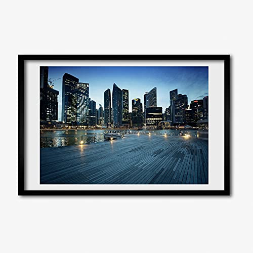 Cadre MDF Singapour de nuit Tulup 60x40 cm pour salon moderne