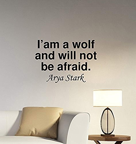 A Good Decals USA I'm a Wolf Arya Stark Quote Wall Decal Game of Thrones Sticker Inspirational Vinyl Lettering TV Dark Fantasy Movie Saying Art Decorations for Home Room Bedroom Serial Decor gt1