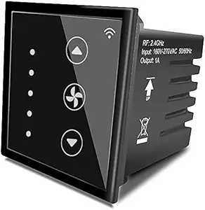Okos Smart Fan Regulator Switch WiFi Modular Smart Touch Switch for Home Automation | Compatible with Alexa and Google Home | App Controlled Roma Black Glass Finish