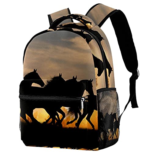 Mochilas ligeras para viajes de camping con diseño de caballos salvajes