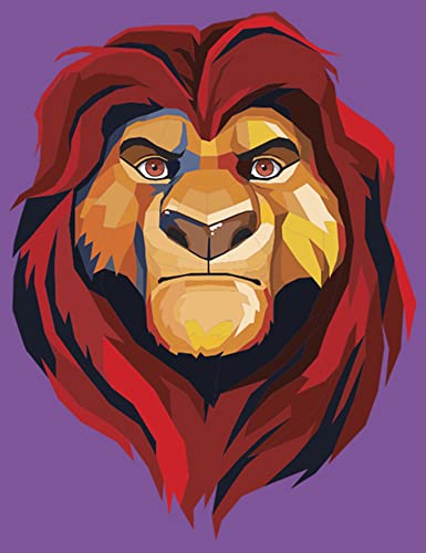 Girl's Lion King Geometric Mufasa Portrait T-Shirt2