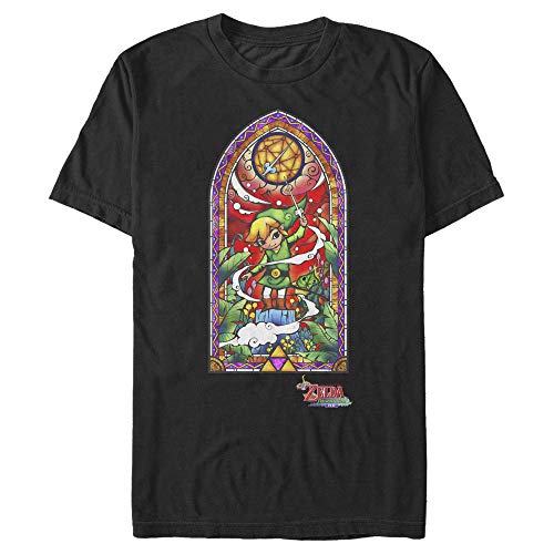 Nintendo Wind Walker Window Camiseta, Negro (, M para Hombre