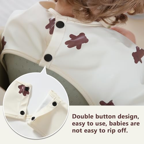 Yiupea Baby Weaning Bib Baby Mess Proof with Long Sleeves - Image 4