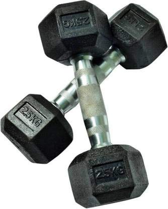 KIRARO Set of 2.5Kg x2pcs Fixed Weight Rubber Coated Cast Iron Hexagonal Dumbbell for Home/Commercial Gym (5Kg) (B08B7QRKCM) Amazon Price History, Amazon Price Tracker