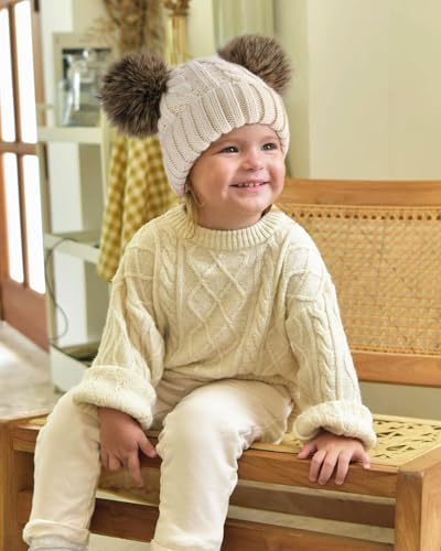 image for FURTALK Toddler Warm Winter Hat Kids Baby Knitted Soft Beanie with Dou