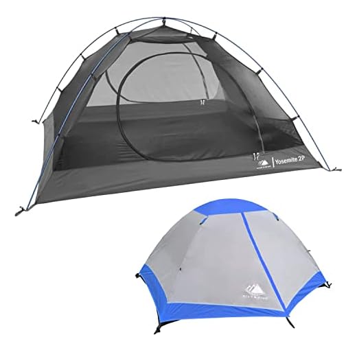Hyke & Byke Yosemite Tienda de Campaña para 1 o 2 Personas con Suelo – Tienda de Campaña Ligera para Mochileros – Tienda de Campaña con Dos Puertas en Forma de Domo