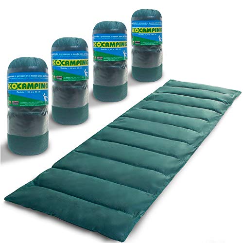 Kit 4 Colchonete Acampamento Camping Solteiro Pesca Retiro Ginástica 190x60cm Verde