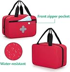 CURMIO Small First Aid Bag, Empty Emergency Trauma Kit Organizer Bag for Hiking, Camping, Car, Travel, Home and Outdoor, Accessories Not Included, Empty Bag, Red