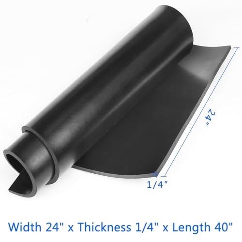 Image of WochiTV Solid Rubber Strips Rolls, 24 inch Wide x 1 /4 inch Thick x 40 inch Long Neoprene Rubber Sheets Perfect for DIY Gasket Material, Sealing, Liner, Shield, Padding, Mat