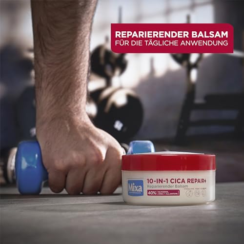 Mixa Urea Balsam, mit 40% Glycerin, Urea und Allatoin, reparierend, feuchtigkeitsspendend, für sehr trockene, rissige Haut an Ellenbogen, Knie, Füßen & Händen, 10 in 1 Urea Cica Repair+ , 150ml