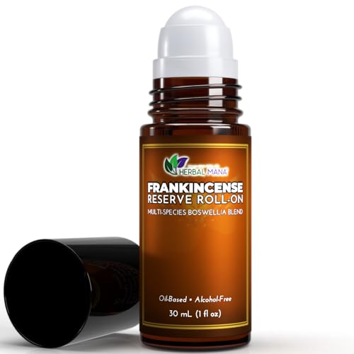 Frankincense Reserve Essential Oil Roll-On 30mL (1 fl oz) Deep Resin Blend with CO2 Extracts Pre-Diluted in Fractionated Coconut Oil (FCO) Oil-Based Alcohol-Free Aromatherapy Roller