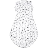 TOGOU2S Sommerschlafsack Baby 0.5 Tog Schlafsack Baby Sommer 100% Baumwolle Sommerschlafsack Baby Schlafsack 3 Reißverschluss Einstellbare Größe 65-75-90cm für 3-18 Monaten