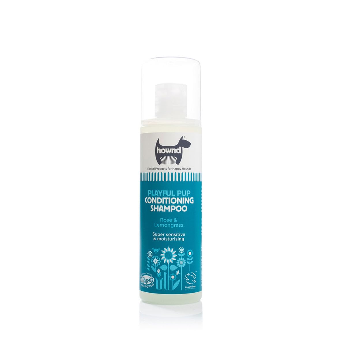 HOWND Playful Pup Gentle Conditioning Shampoo for Puppies & Adult Dogs w/Sensitive Skin; Rose & Lemongrass - Moisturizing Deep Clean Shampoo - Vegan Formula