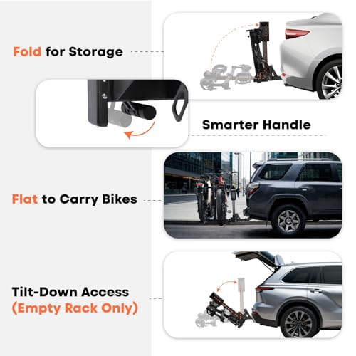 Image of CRAVOT CyberRack E2 Electric Hitch Bike Rack, Motorized Lift Bike Rack, 200 lbs Capacity Haul Up to 5 inch Fat Tire E-Bikes Carrier, Foldable Rack for Tow Hitch 2 Bikes, for Car with 2'' Receiver